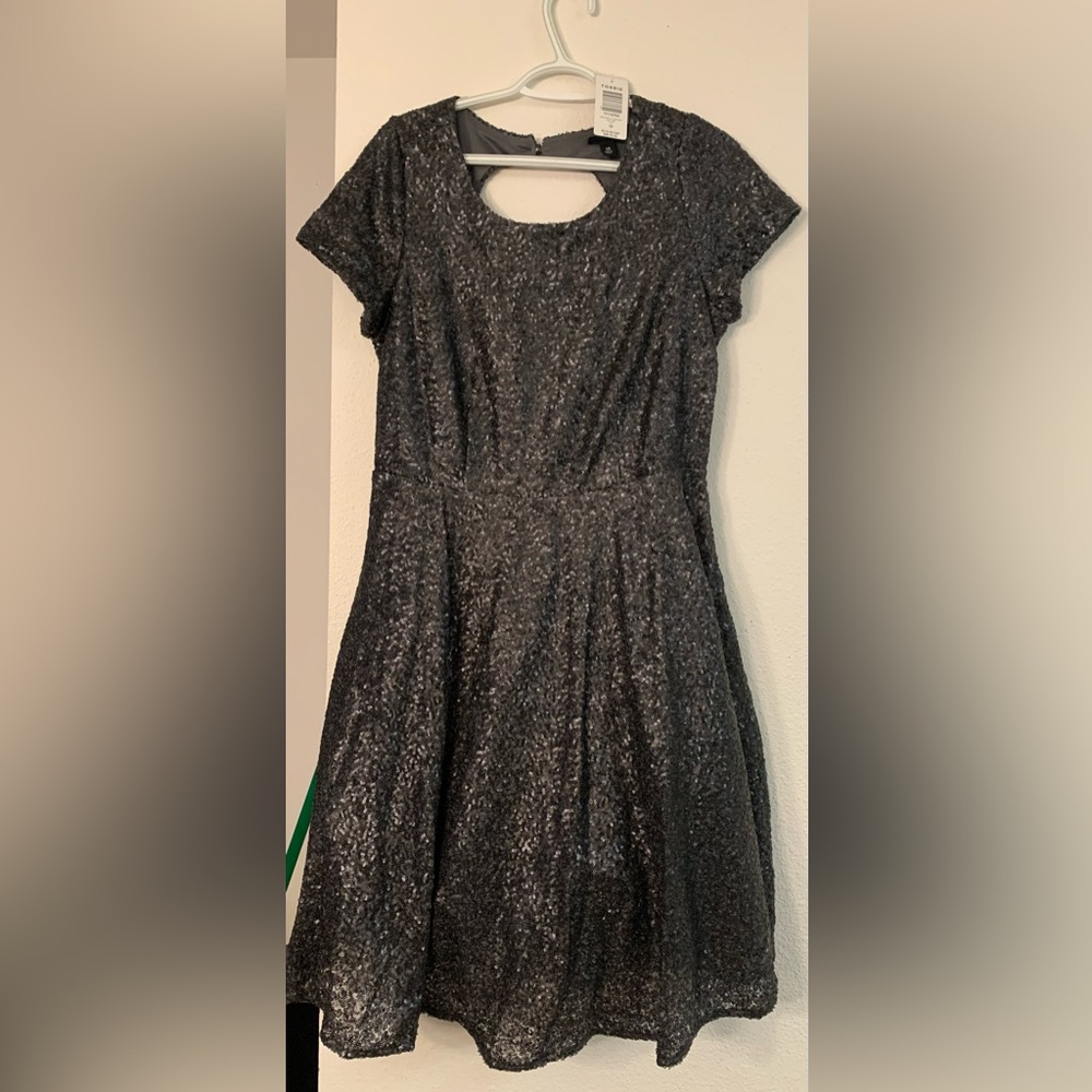 Torrid Size 10 Grey Sequin Party Dress